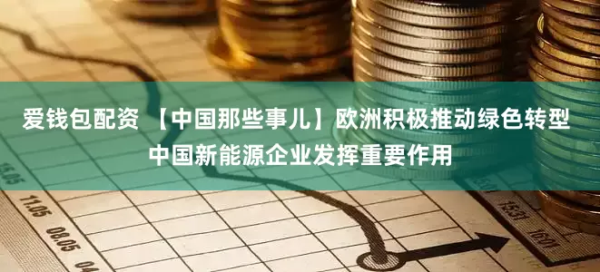爱钱包配资 【中国那些事儿】欧洲积极推动绿色转型 中国新能源企业发挥重要作用